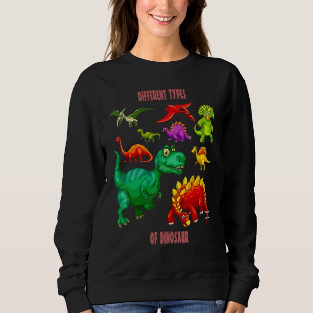 Sweatshirt Différents Types De Dinosaures Animaux Préhistoriq (Devant)