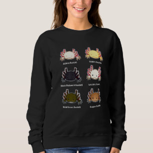 Sweatshirt Différents Types De Guide De Couleur Axolotls Pour
