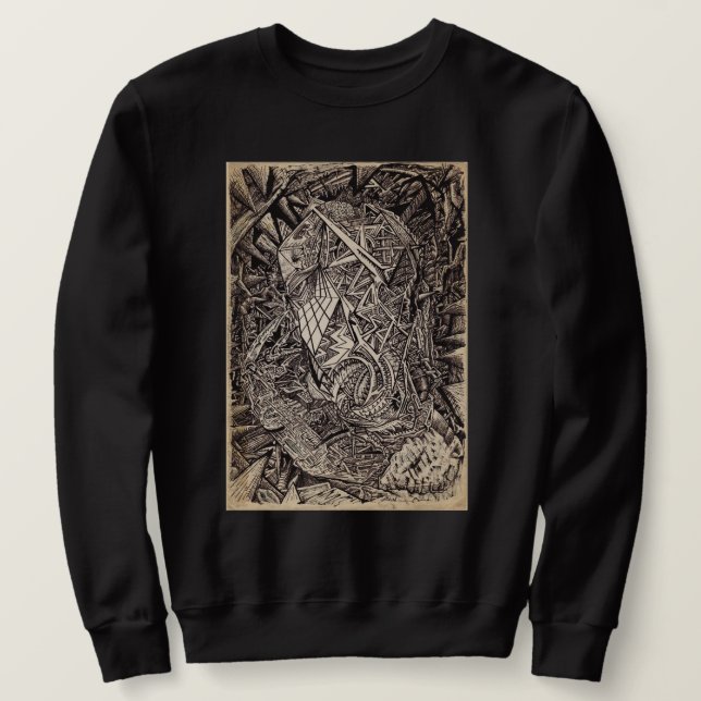 Sweatshirt Diffracté (habitant de la caverne), par Brian Bens (Design devant)