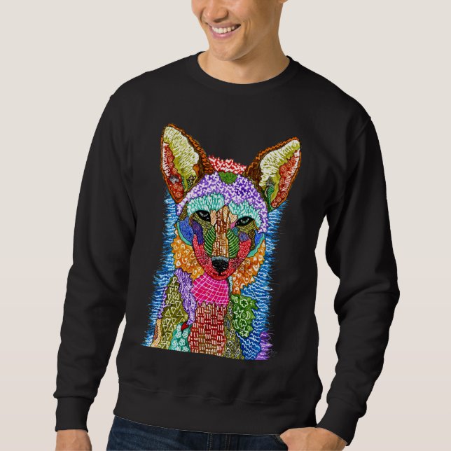 Sweatshirt d'illustration coloré Coyote (Devant)