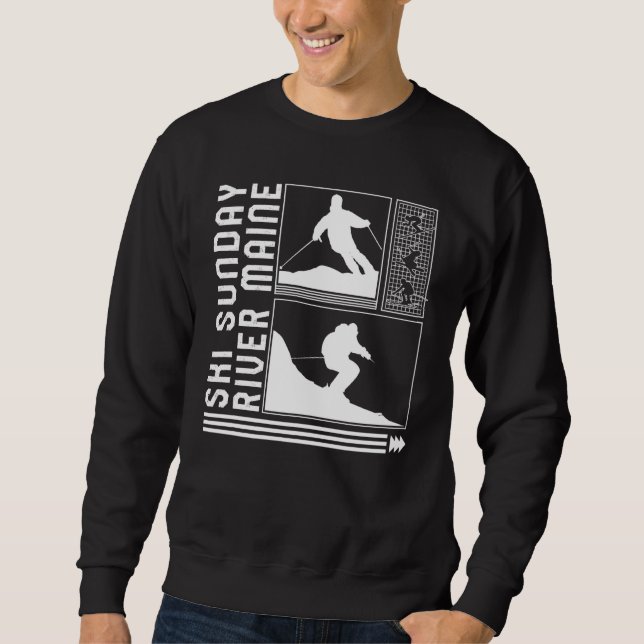 Sweatshirt Dimanche de ski Rivière Maine Ski Skiur Hiver Snow (Devant)