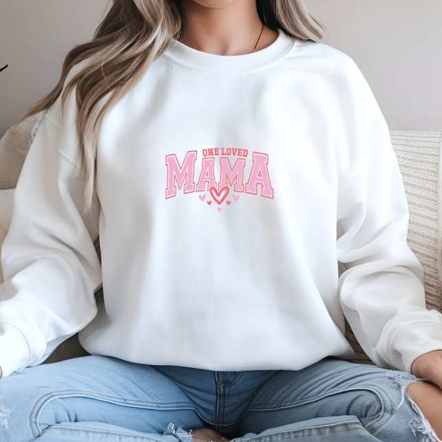 Sweatshirt d'impression tendance One Loved Mama (Trendy One Loved Mama Print Sweatshirt)
