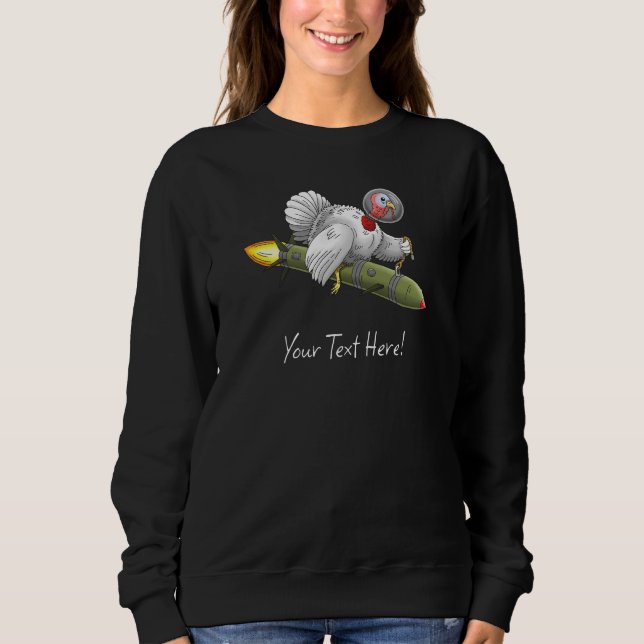 Sweatshirt Dinde de Thanksgiving de fusée incroyable (Devant)