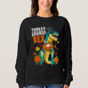 Sweatshirt Dinde de Thanksgiving Garçons Dinosaure Saurus Rex