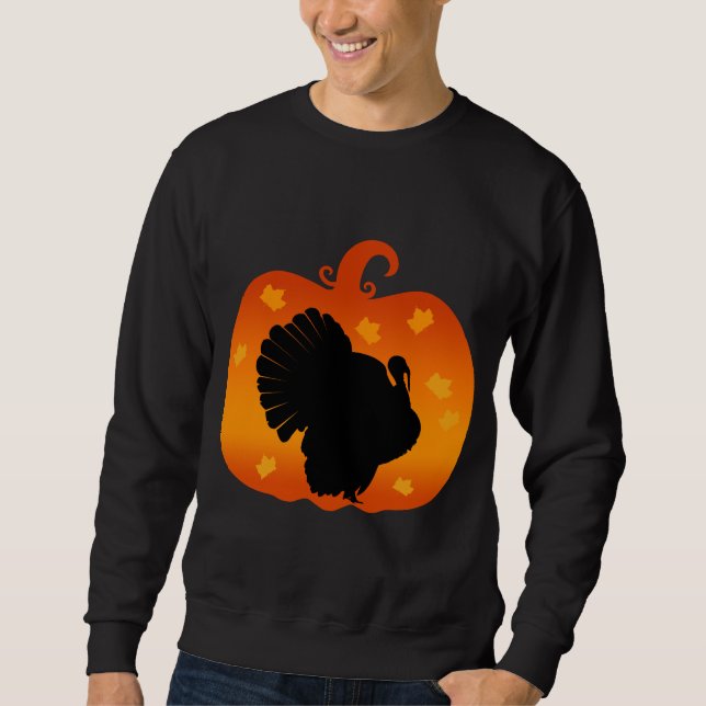SWEATSHIRT DÎNE DE THANKSGIVING CITROUILLE SAISON AUTOMNE (Devant)