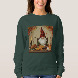 Sweatshirt Dîner Gnome Thanksgiving - Soirée d'automne mignon