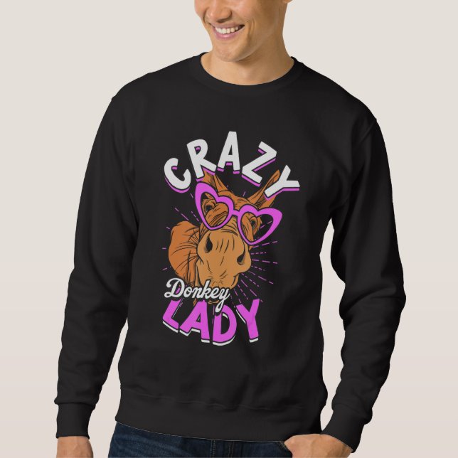 Sweatshirt Dingue Âne dame animal âne maman fermier âne (Devant)