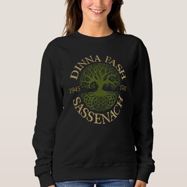 Sweatshirt Dinna Fash Sassenach Outlander Celtic Tree of Life (Devant)