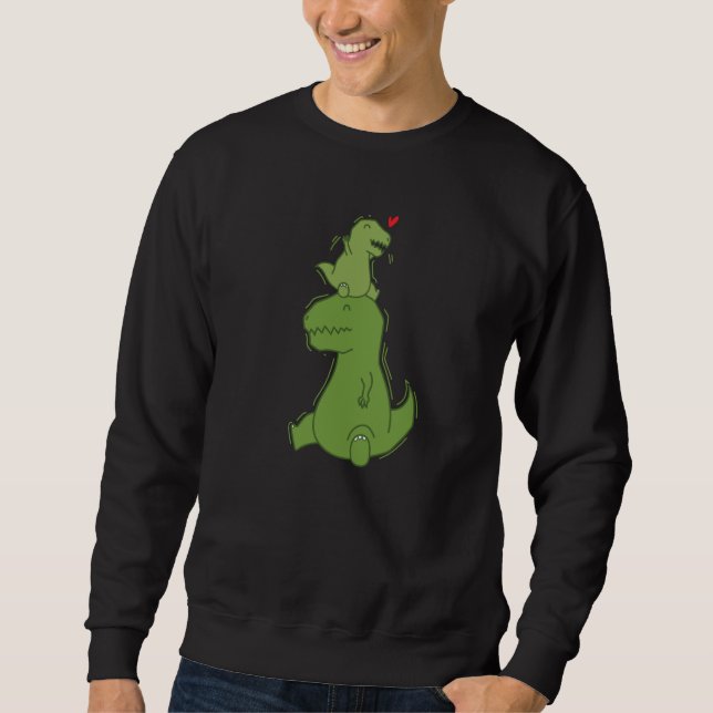 Sweatshirt Dino Daddy with small Rex Dinosaur (Devant)