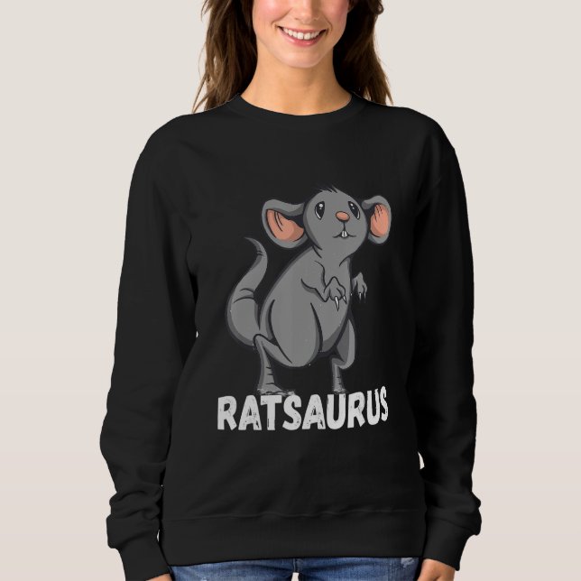 Sweatshirt Dino T-Rex Saurus Rat Souris Propriétaire Rat Rode (Devant)