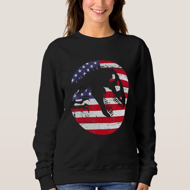 Sweatshirt Dino USA Flag Patriotic Dinosaur Rex 4th Of July (Devant)