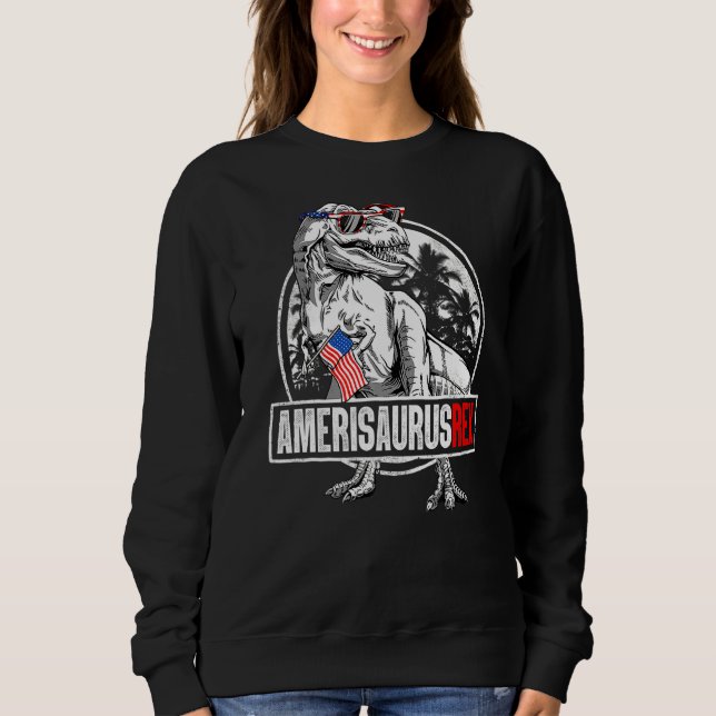 Sweatshirt Dinosaur 4 juillet Garçon Hommes Amerisaurus Rex P (Devant)