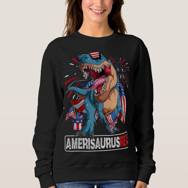 Sweatshirt Dinosaur 4th of July Boys Girls Men Amerisaurus T  (Devant)