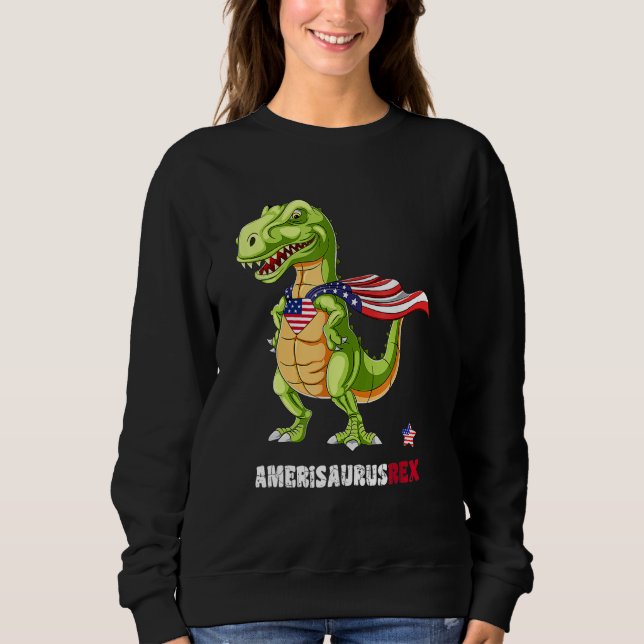 Sweatshirt Dinosaur 4th Of July Kids Boys Men Amerisaurus T R (Devant)