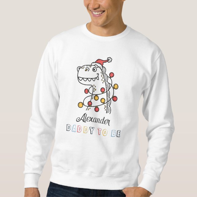 Sweatshirt Dinosaur Baby shower de Noël d'hiver Papa (Devant)
