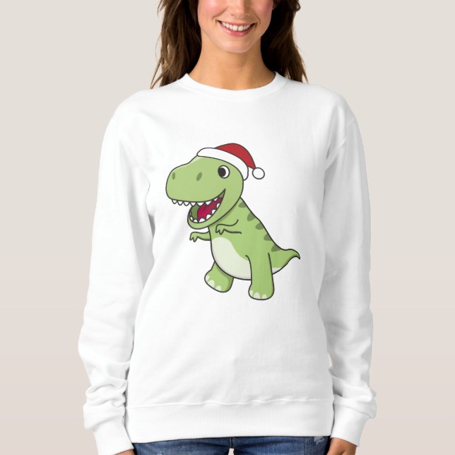 Sweatshirt Dinosaur Christmas Snow Winter T-Rex Dino (Devant)