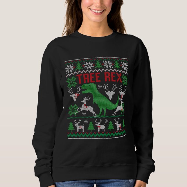 Sweatshirt Dinosaur Christmas Tree  Christmas (Devant)