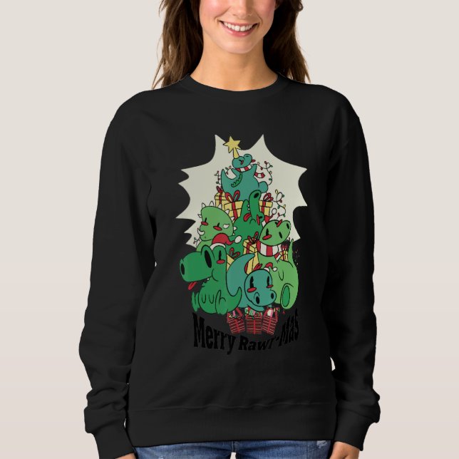 Sweatshirt Dinosaur Christmas Tree Rex Idea Kids & Dino Xmas  (Devant)