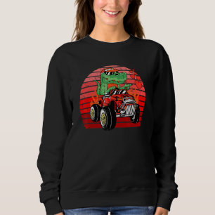 Sweatshirt Dinosaur équitation Voiture Valentines Jour Rétro 