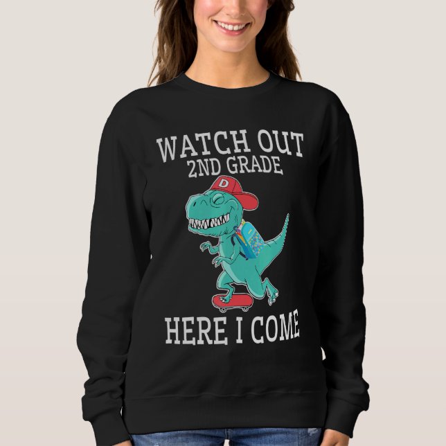 Sweatshirt Dinosaur Étudiant de retour à l'école Attention de (Devant)