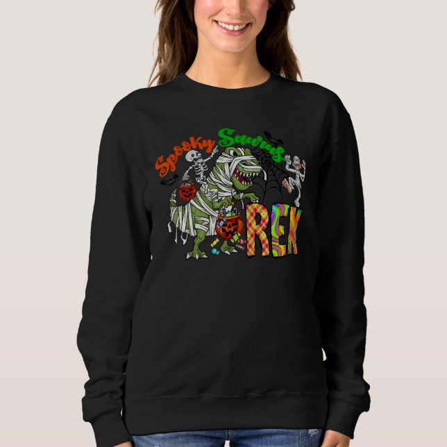 Sweatshirt Dinosaur Halloween Spookysaurus Trex Trick Or Trea (Devant)
