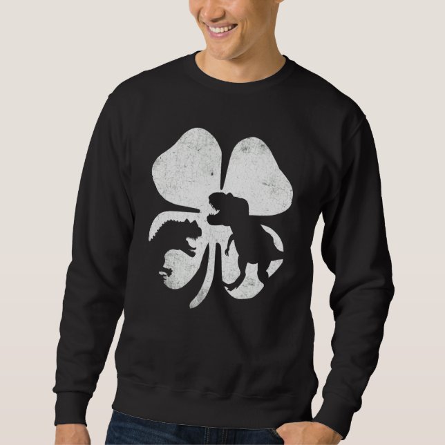 Sweatshirt Dinosaur Jour de la Saint Patrick Garçons Enfants  (Devant)