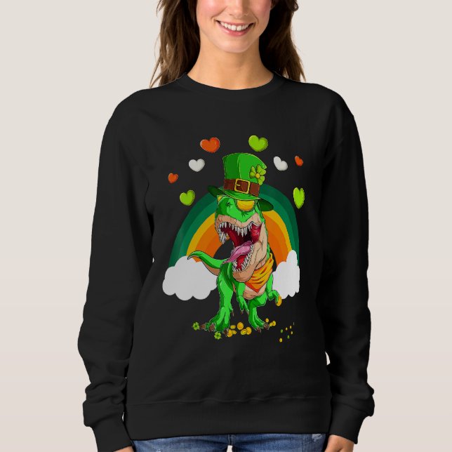 Sweatshirt Dinosaur Joyeux St Pat Trex Jour Dino St patrick D (Devant)