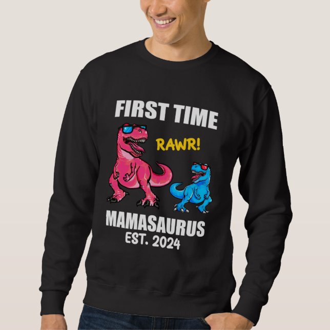 Sweatshirt Dinosaur Mama  2024 Baby Announcement First Time M (Devant)