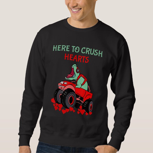 Sweatshirt Dinosaur Monster Camion Saint Valentin S Day Ici P (Devant)