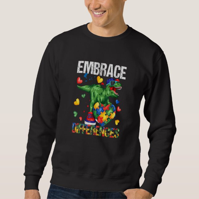 Sweatshirt Dinosaur Puzzle Pièce Sensibilisation sur l'autism (Devant)