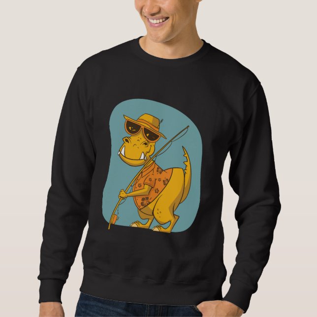 Sweatshirt Dinosaure Dinosaur, un poissonnier amusant (Devant)