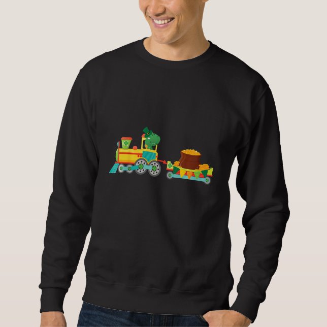 Sweatshirt Dinosaure Enfants En Train St Patrick's Day Train  (Devant)