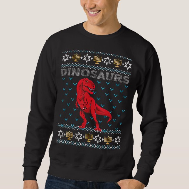 Sweatshirt Dinosaure juif Dinosaurus moche Hanoukka X (Devant)