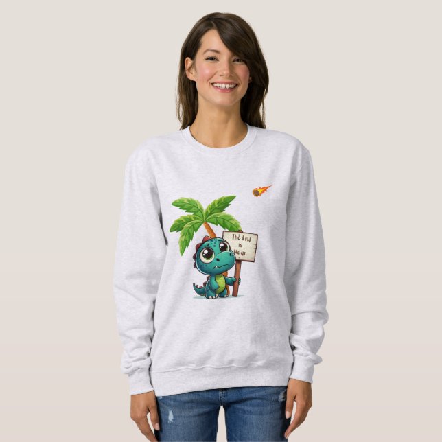 Sweatshirt dinosaure mignon et drôle (Devant entier)