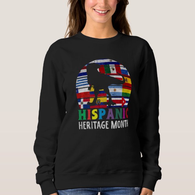 Sweatshirt Dinosaure Mois du patrimoine hispanique National L (Devant)