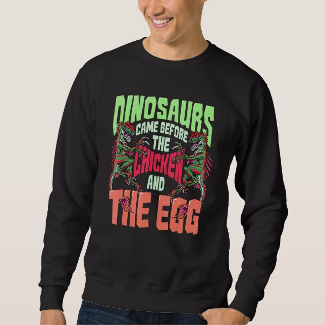 Sweatshirt Dinosaures Inspiré Dino Qu Lié Au Poulet Et Aux Oe (Devant)