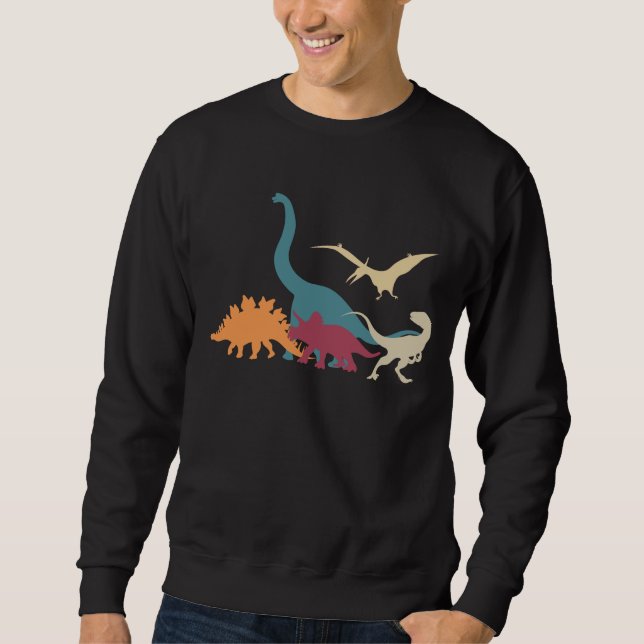 Sweatshirt Dinosaures rétro T-rex garçons Dino Fan (Devant)