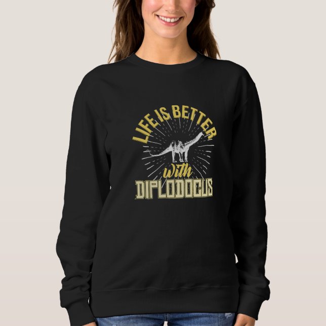 Sweatshirt Diplodocus Dinosaure Présent Cool   (Devant)