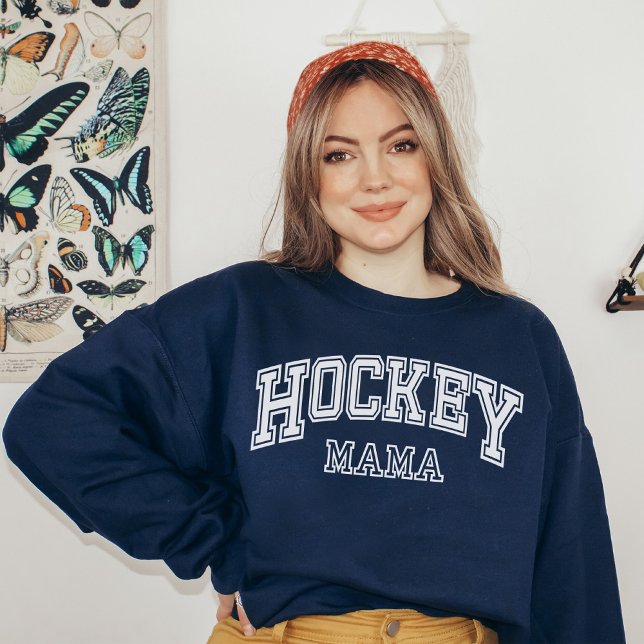 Sweatshirt Diplôme de Hockey Mama College | Maman du hockey (Créateur téléchargé)