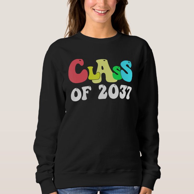 Sweatshirt Diplômé de la promotion 2037 Graduation Jour de fê (Devant)