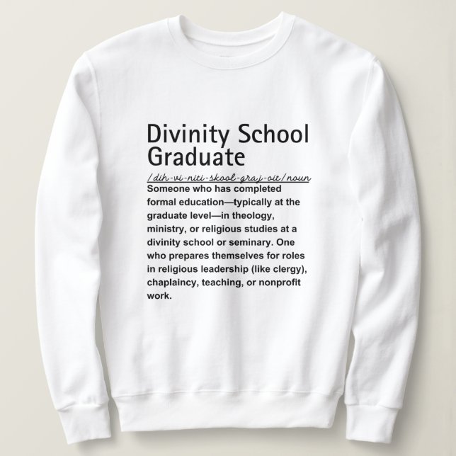 Sweatshirt Diplômé de l'école de Divinité (Design devant)