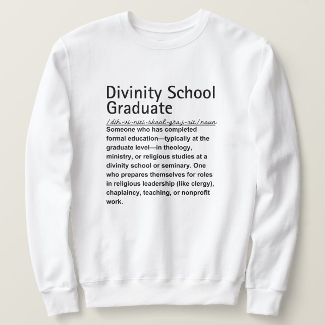 Sweatshirt Diplômé de l'école de Divinité (Design devant)
