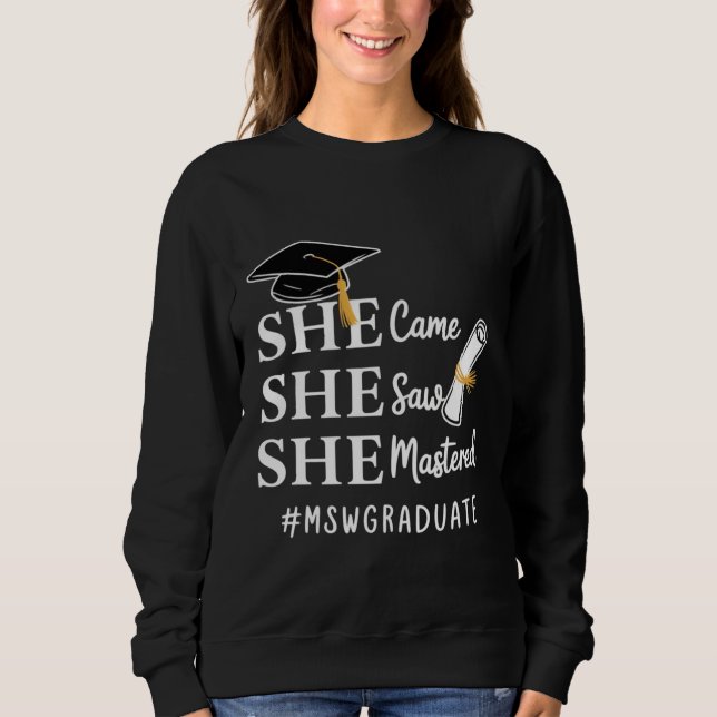 Sweatshirt Diplôme de maîtrise MSW Master en travail social (Devant)