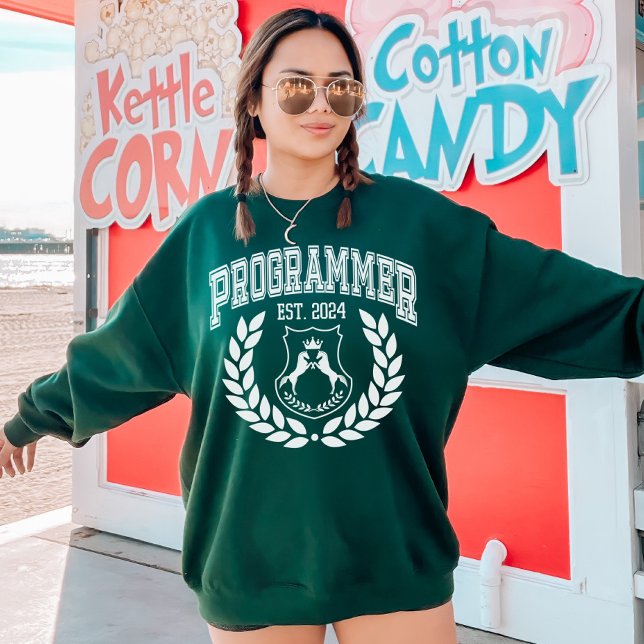 Sweatshirt Diplôme de programmeur sur mesure 2024 Collège (Créateur téléchargé)