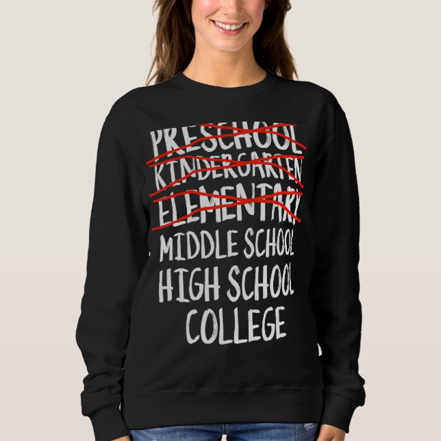 Sweatshirt Diplôme Primaire École Secondaire Retour À L'École (Devant)