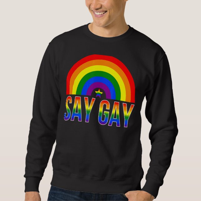 Sweatshirt Dire : drapeau de la fierté gay Rainbow Lgbt (Devant)