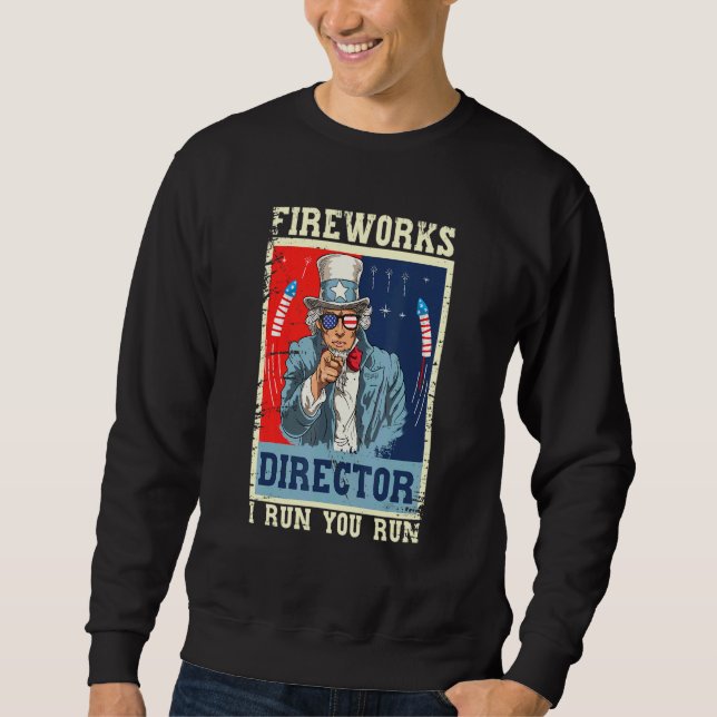 Sweatshirt Directeur des feux d'artifice Oncle Sam Retro I Ru (Devant)