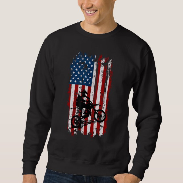 Sweatshirt Dirt Bike USA Flag Motocross American Flag (Devant)