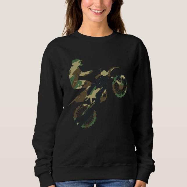 Sweatshirt Dirt Up Camouflage Motocross Motorcycle (Devant)