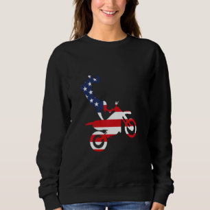 Sweatshirt Dirt Vélo Drapeau Américain Motocross Enduro